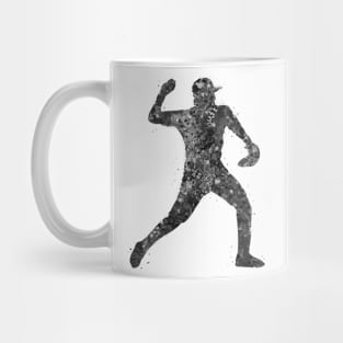 Baseball player black and white Mug